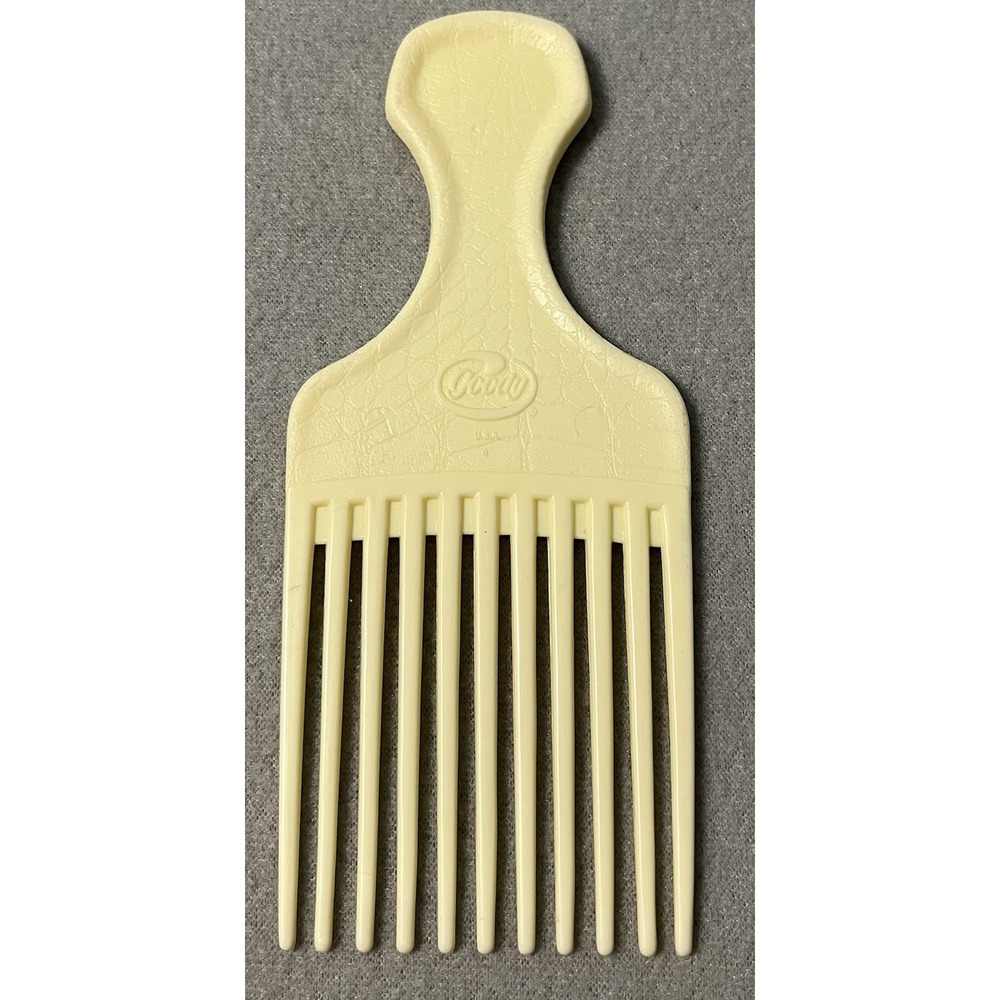 VINTAGE GOODY Ivory Alligator Hair Pick 6.5 In Tease Comb‎